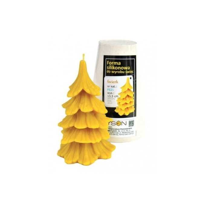Moldes Molde vela - Abeto (35mm) Molde de silicona para elaborar las velas de cera de abeja
Forma de Abeto
Altura 135 mm
Mech