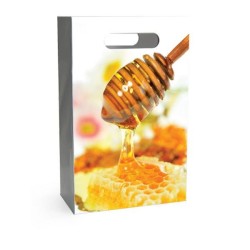 Bolsas de regalo Bolsa de regalo, Miel Bolsa de regalo con dibujo de miel
Fabricada en cartón fuerte
Capacidad para 2 botes 90