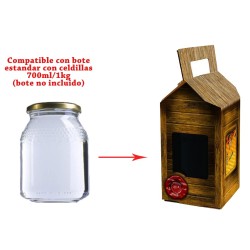 Cajas de cartón Caja decorativa para un bote de 1 kg, (10 unidades) Caja decorativa para un frasco con celdilla de 700ml/ 1kg
