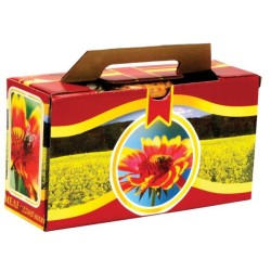 Cajas de cartón Caja decorativa para 3 botes 500g (315 ml) con asa - Pack 10 unidades Caja decorativa para 3 botes de 500g

Es