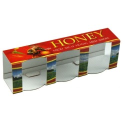 Cajas de cartón Caja decorativa para 3 botes de 50g (35ml) -Roja honey Caja de cartón preparada para 3 frascos de 50g (35ml)
PA