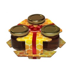 Cajas de cartón Caja decorativa para 3 botes de 50g - Panal con lazo Caja decorativa para 3 frascos de 50g
Fabricada en carton,
