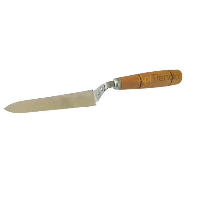 Desoperculado Cuchillo para Desopercular Liso 130MM INOX Cuchillo dentado para desopercular en acero inoxidable con mango de mad