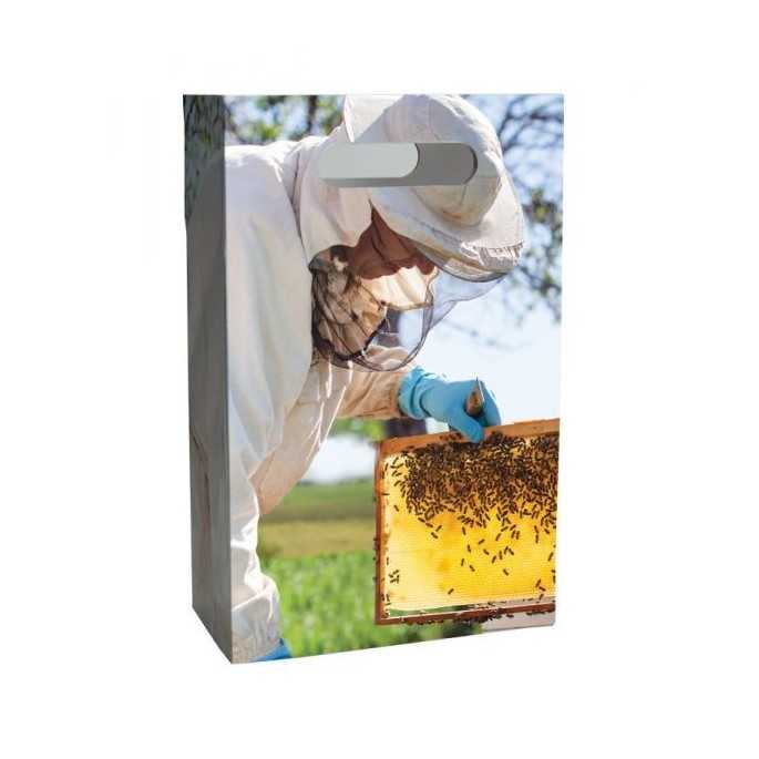 Bolsas de regalo Bolsa de regalo - apicultor -  cartón Bolsa de regalo con dibujo apicultor, viene perfecto para 2 botes de 1 kg