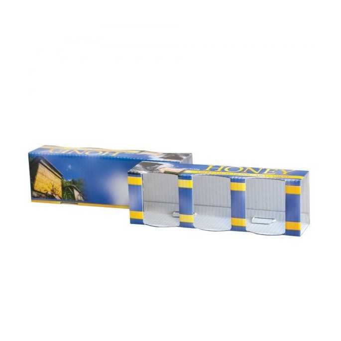 Cajas de cartón Caja decorativa para 3 botes de 50g -Azul honey Caja decorativa para 3 botes de 50g