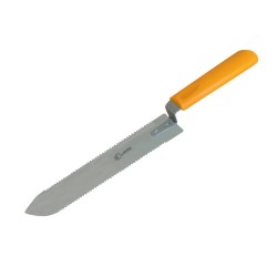 Material  Cuchillo inox doble sierra 280 mm Cuchillo JERO fabricado en acero inoxidable con mango de plastico longitud de 28 cm.