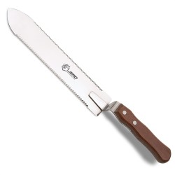 Material  Cuchillo inox doble sierra 280 mm Cuchillo JERO fabricado en acero inoxidable con mango de madera con longitud de 28 c