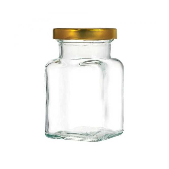 Envases Bote de cristal cuadrado 150 ml, con tapa - pack 15 unidades Bote de cristal de 150 ml con tapa incluida
Capacidad - 15
