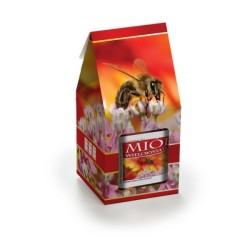 Cajas de cartón Caja decorativa para Bote de 150-200 ml - Fondo Rojo y abeja Una caja de cartón para frascos de 150 y 200 ml con