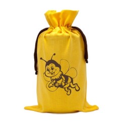 Envases Saco amarillo de algodon Abeja para un bote de miel 1 kg Saco para bote de 1 kg,  material algodón
Capacidad 1 frasco d
