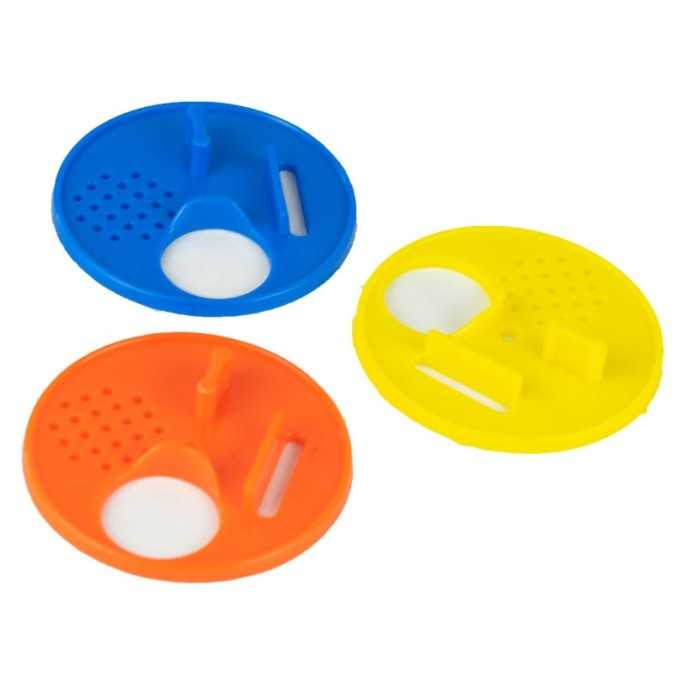 Colmenar Disco piquera Piquera en forma de disco, fabricada en plástico, cuenta con 4 posiciones para la salida y entrada de la 