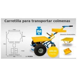 Transporte de colmenas y miel Carretilla para transportar colmenas Carretilla con plataforma para transporte de colmenas y bidon