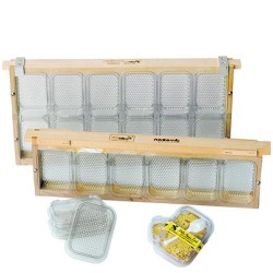 Colmenar ApiBox Maxi Apibox es un set que se compone de pequeños recipientes de plástico y una estructura de madera en la cual l