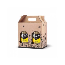 Cajas de cartón Caja decorativa para 2 Botes de 900ml - Carton flores negras Bonita y llamativa caja para empaquetar botes dos d