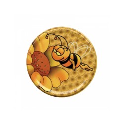 Tapas Tapa bote TO82 - Dibujo Abeja alegre 
Tapa de bote con el dibujo de la abeja con una margarita
Tamaño TO82
Pasteurizada
