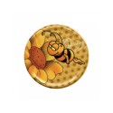 Tapas Tapa bote TO82 - Dibujo Abeja alegre 
Tapa de bote con el dibujo de la abeja con una margarita
Tamaño TO82
Pasteurizada