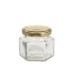 Envases Bote de cristal - hexagonal 106ml -Pack 32 unds Bote hexagonal de 106 ml
Indicado para elaboración de mieles, mermelada