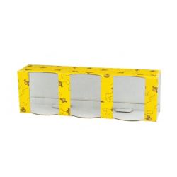 Cajas de cartón Caja decorativa para 3 botes 35ml - Fondo amarillo abejitas Cartón preparado para 3 tarros de 50g (35ml). El jue