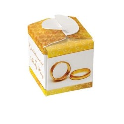 Cajas de cartón Caja decorativa para 1 bote de 41ml - Modelo Amarillo/Alianzas Elegantes cajas para tarros con miel que enfatiza