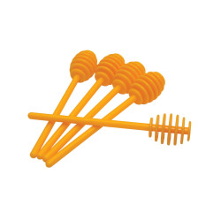 Yellow Plastic Honey Spoon - 5 Pack