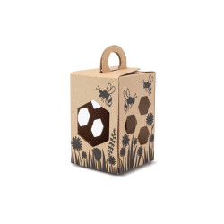 Caja decorativa 1 bote 0,5Kg   Flores y abejas negras  Pack 10 unds