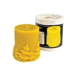 Moldes Molde vela - Cilindro pequeño con abetos (75mm) Molde de silicona para elaborar las velas de cera de abeja
Cilindro pequ