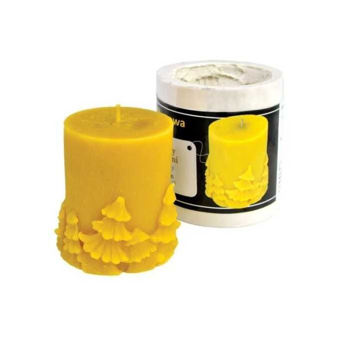 Moldes Molde Cilindro pequeño con Abetos Molde de silicona para elaborar las velas de cera de abeja
Cilindro pequeño con abetos